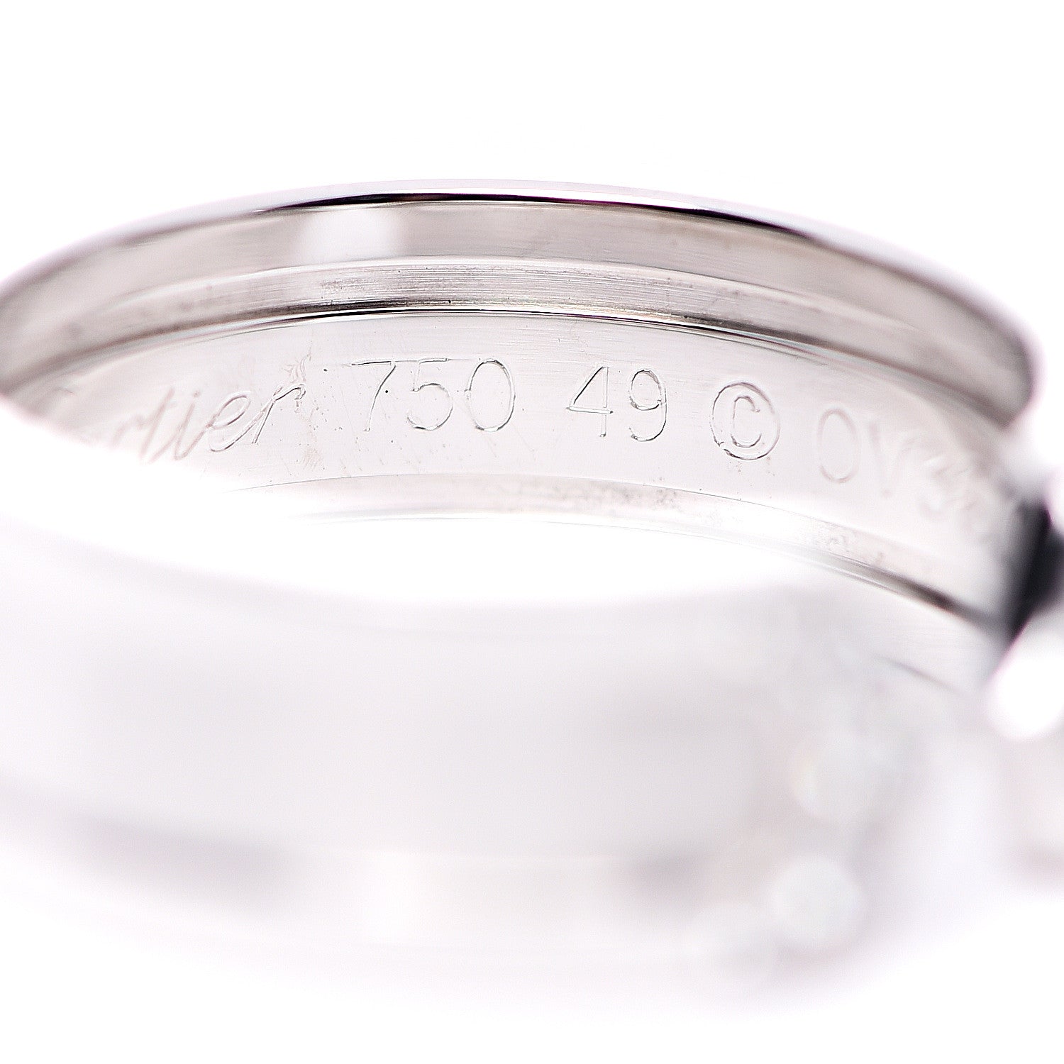Cartier 18K White Gold Diamond 6.5mm Logo De Ring 49 4.75 4 of 6
