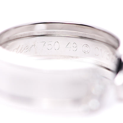 Cartier 18K White Gold Diamond 6.5mm Logo De Ring 49 4.75 4 of 6