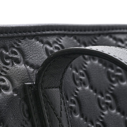 Gucci Guccissima Medium Zippered Shopping Tote Black 12 of 12