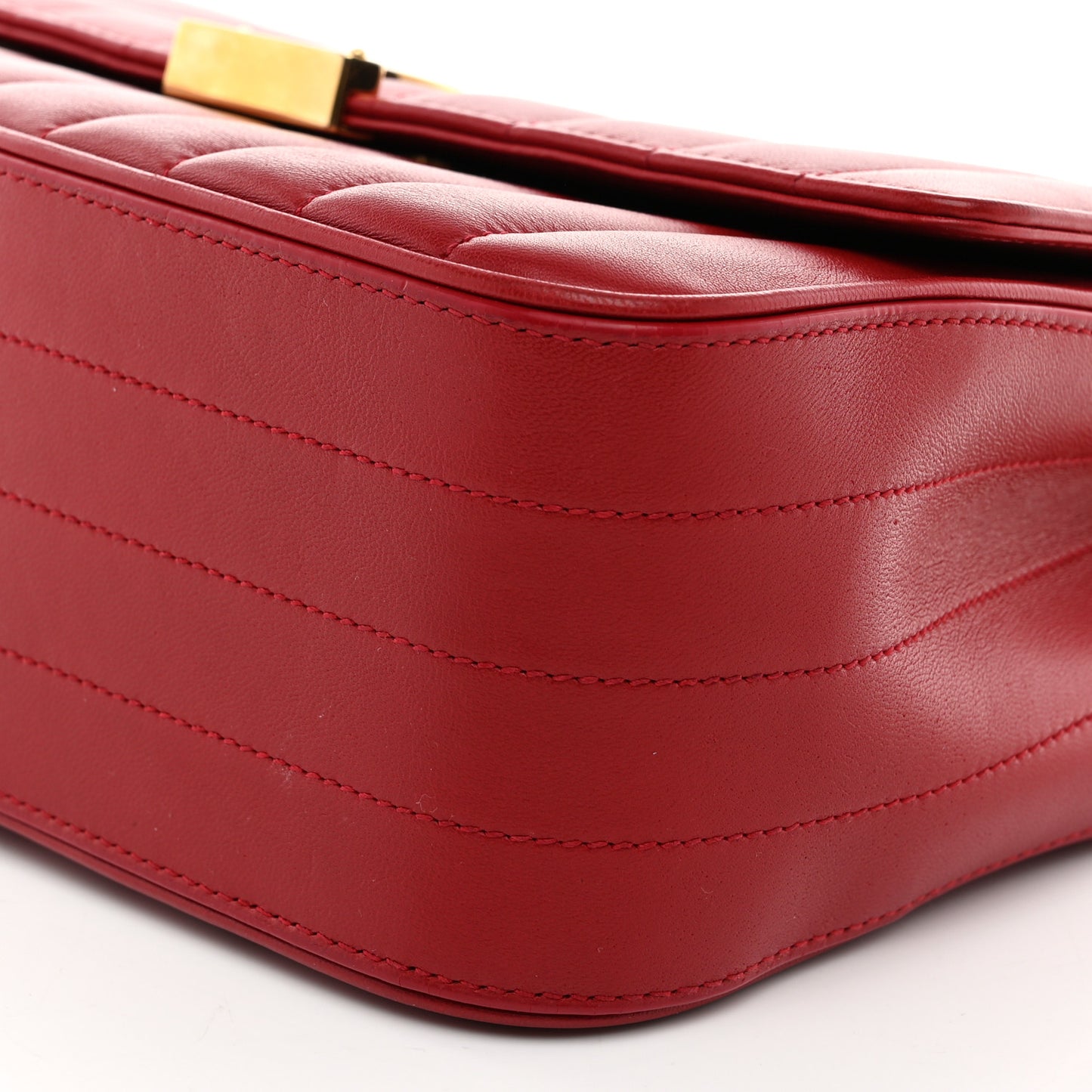 Lambskin Matelasse Monogram Large Vicky Chain Bag Rouge Eros
