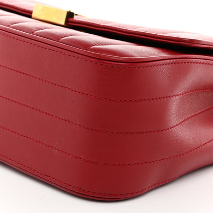 Saint Laurent Lambskin Matelasse Monogram Large Vicky Chain Bag Rouge Eros 11 of 11