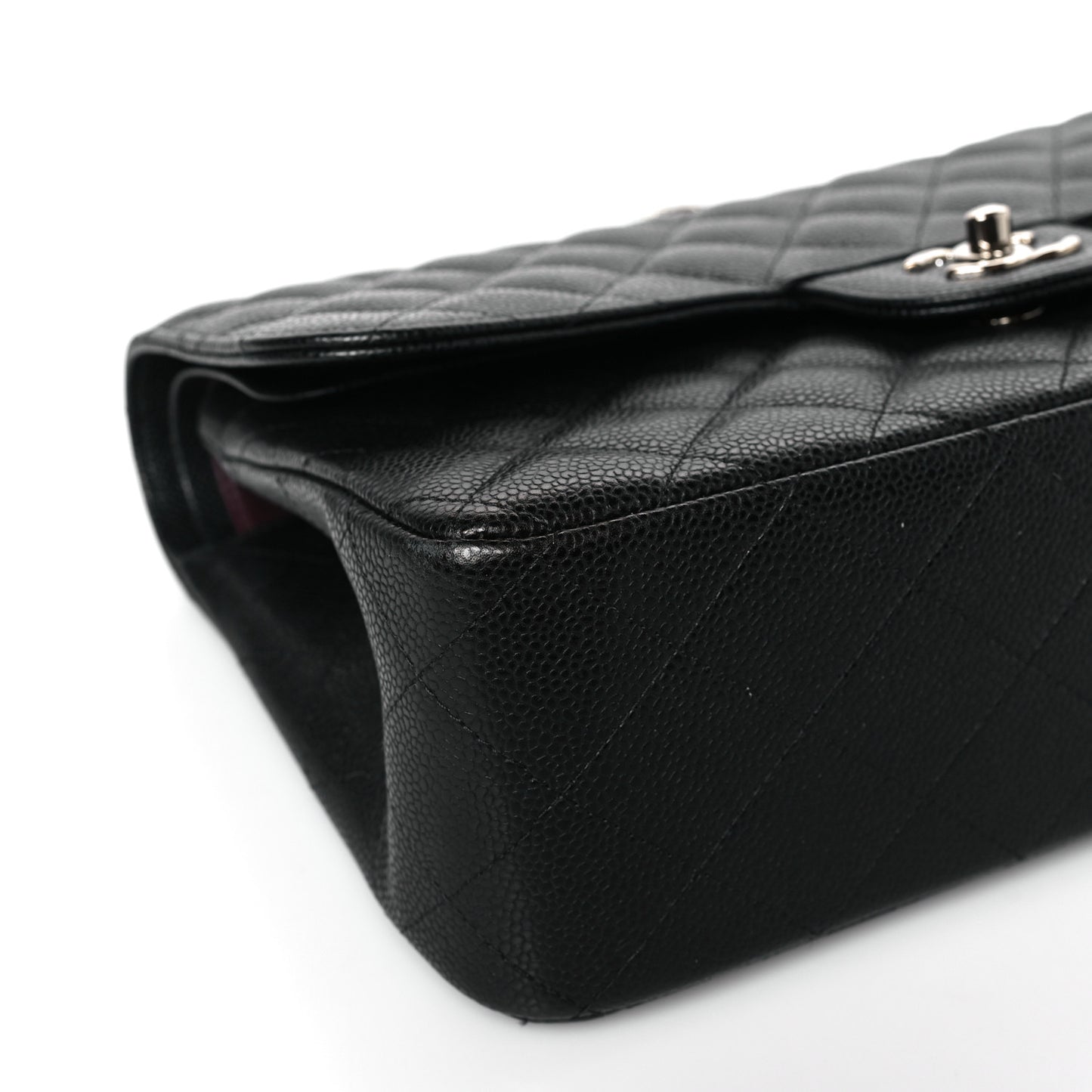 Caviar Quilted Jumbo Double Flap Black