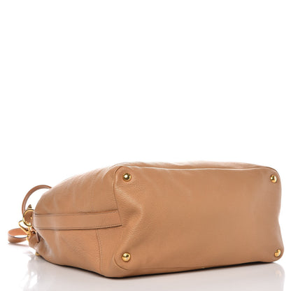 Prada Vitello Daino Drawstring Bucket Tan 5 of 8