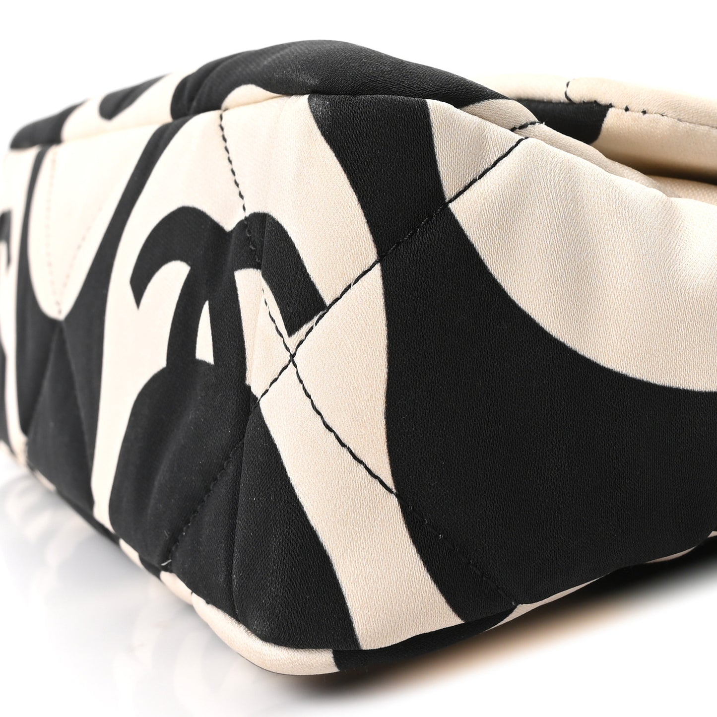 Fabric Printed Medium Chanel 19 Flap Black Ecru