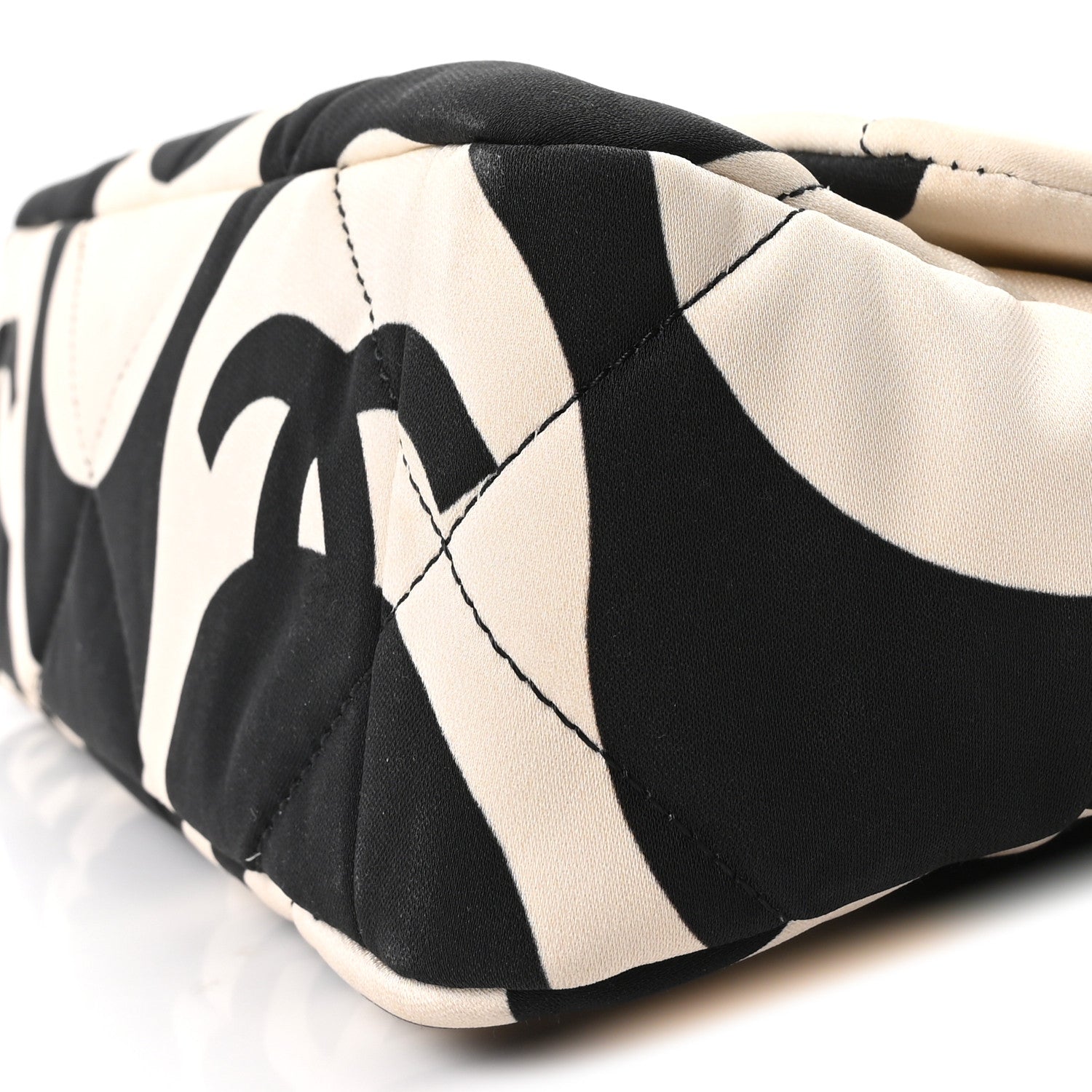 Chanel Fabric Printed Medium Chanel 19 Flap Black Ecru 10 of 11