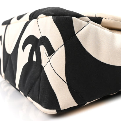 Chanel Fabric Printed Medium Chanel 19 Flap Black Ecru 10 of 11
