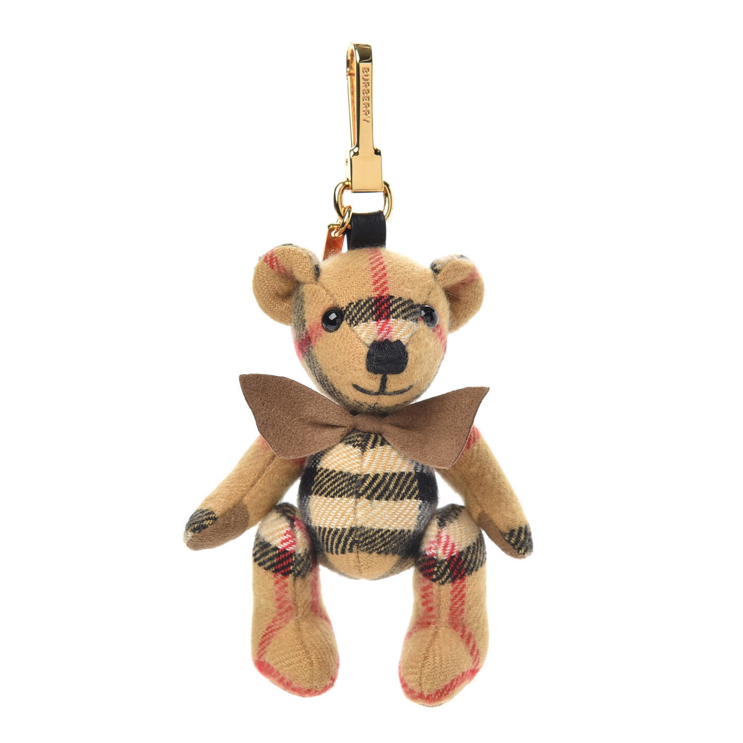 Cashmere Vintage Check Thomas Bear Bag Charm Antique Yellow