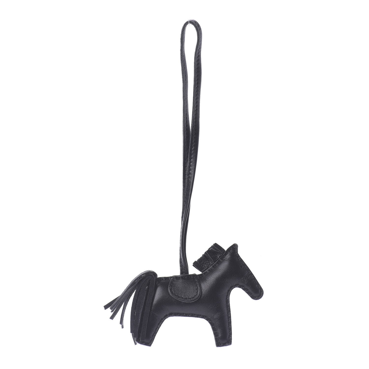 Hermes Milo Lambskin Grigri Rodeo Horse Bag Charm PM So Black 1 of 5