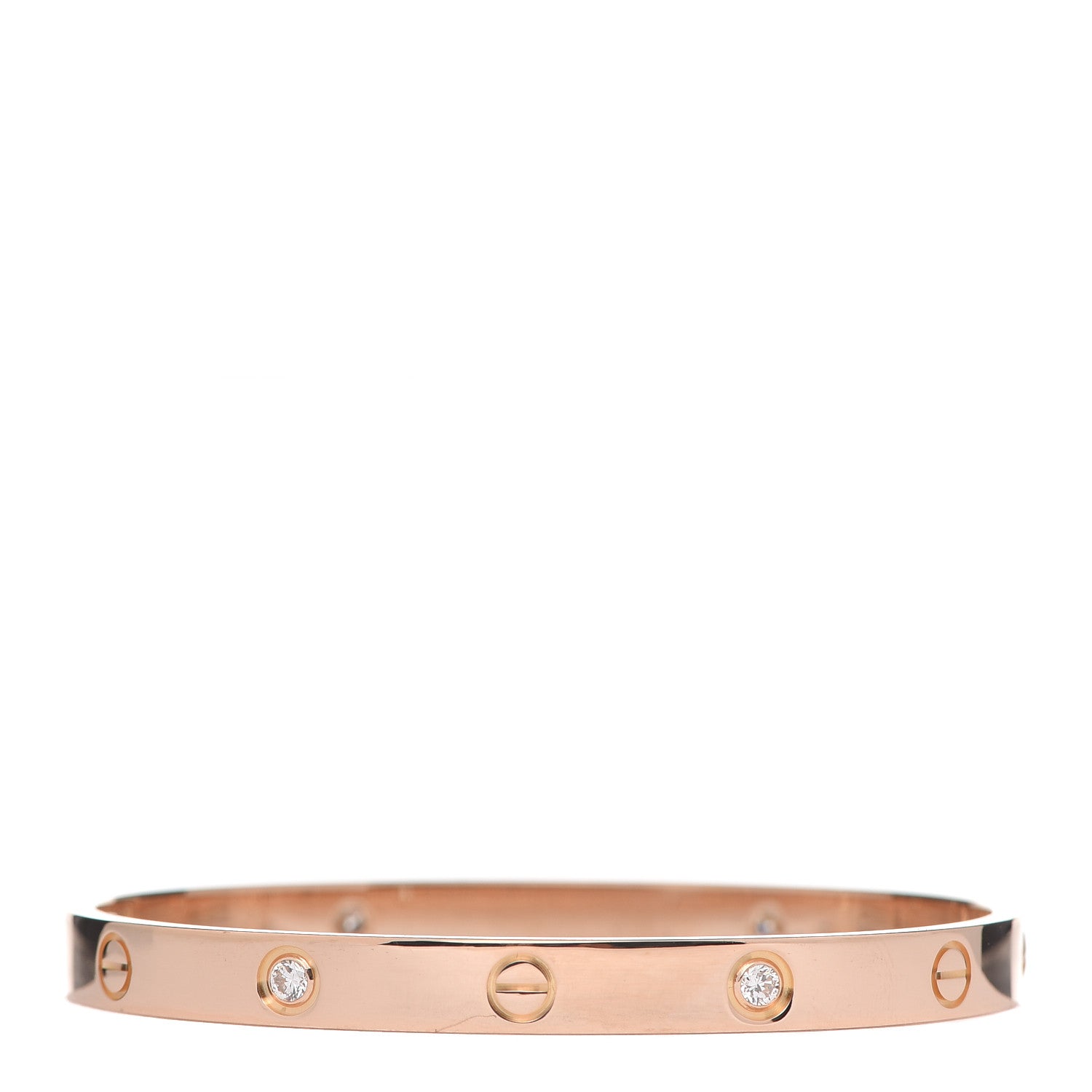 Cartier 18K Pink Gold 4 Diamond LOVE Bracelet 18 3 of 6