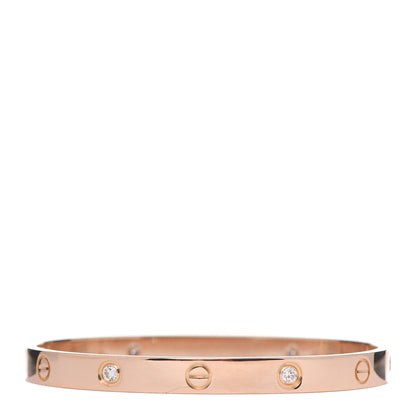 Cartier 18K Pink Gold 4 Diamond LOVE Bracelet 18 3 of 6