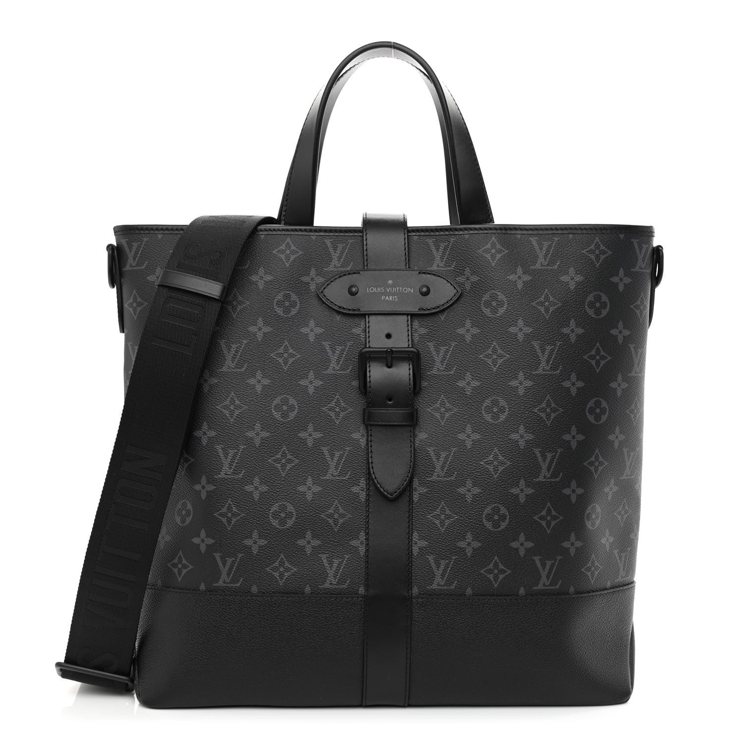Louis Vuitton Monogram Eclipse Saumur Tote Black 1 of 9
