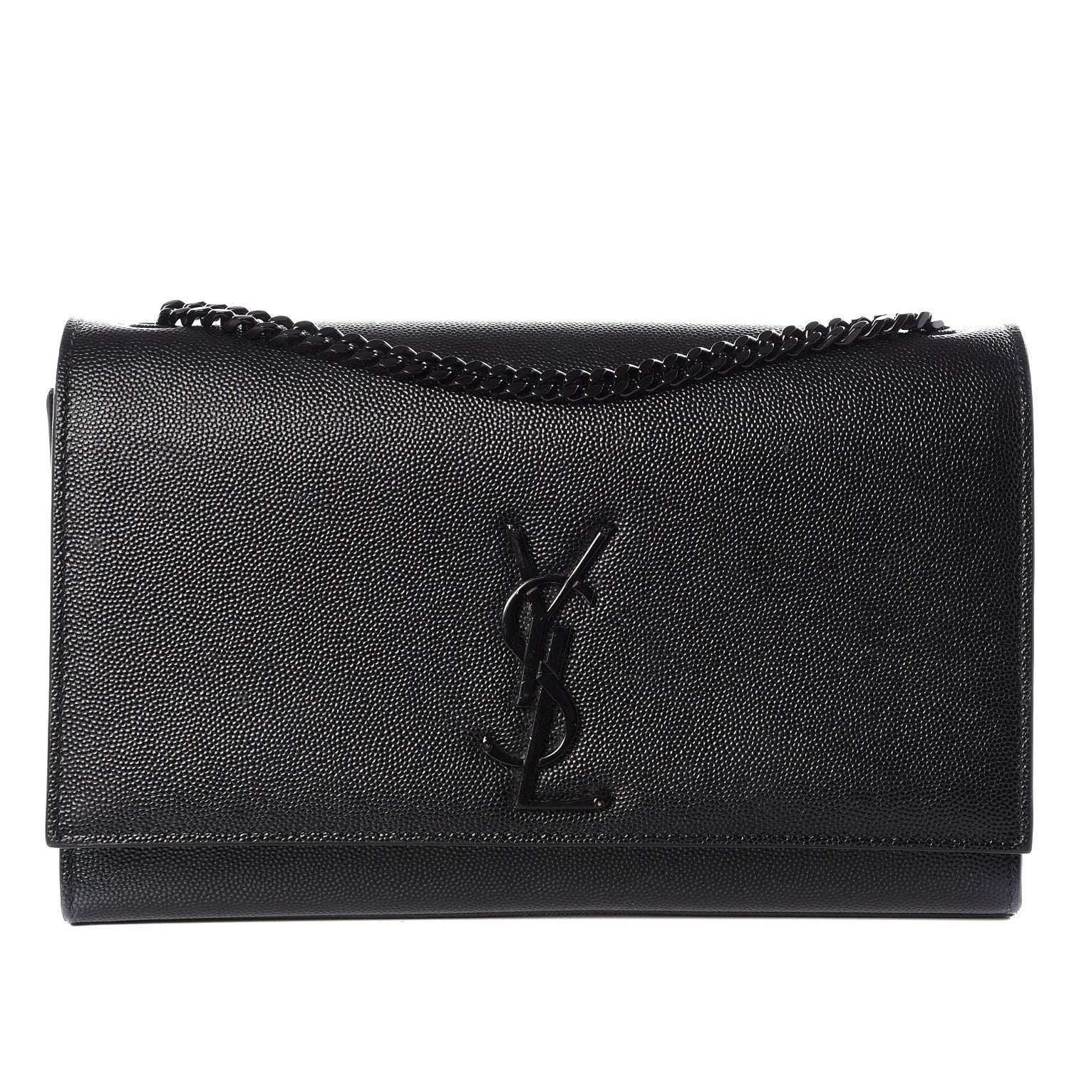 Saint Laurent Grain De Poudre Medium Classic Monogram Kate Satchel Black 1 of 11