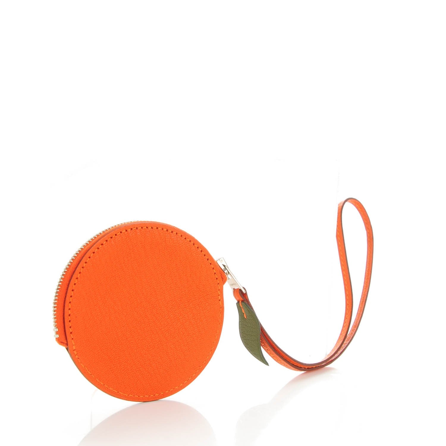 Hermes Chevre Mysore Tutti Frutti Orange Coin Purse Charm Feu Canopee 3 of 8
