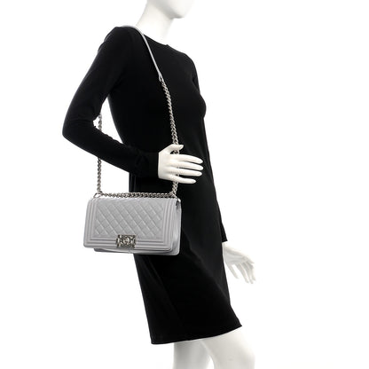 Chanel Lambskin Quilted Medium Boy Flap Grey 2 of 9