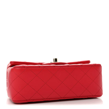 Chanel Lambskin Quilted Mini Rectangular Flap Dark Pink 4 of 13