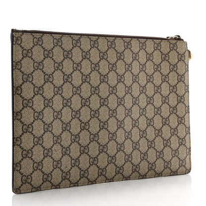 Gucci GG Supreme Monogram Neo Vintage Zip Wristlet Pouch Beige New Acero Crop 3 of 18