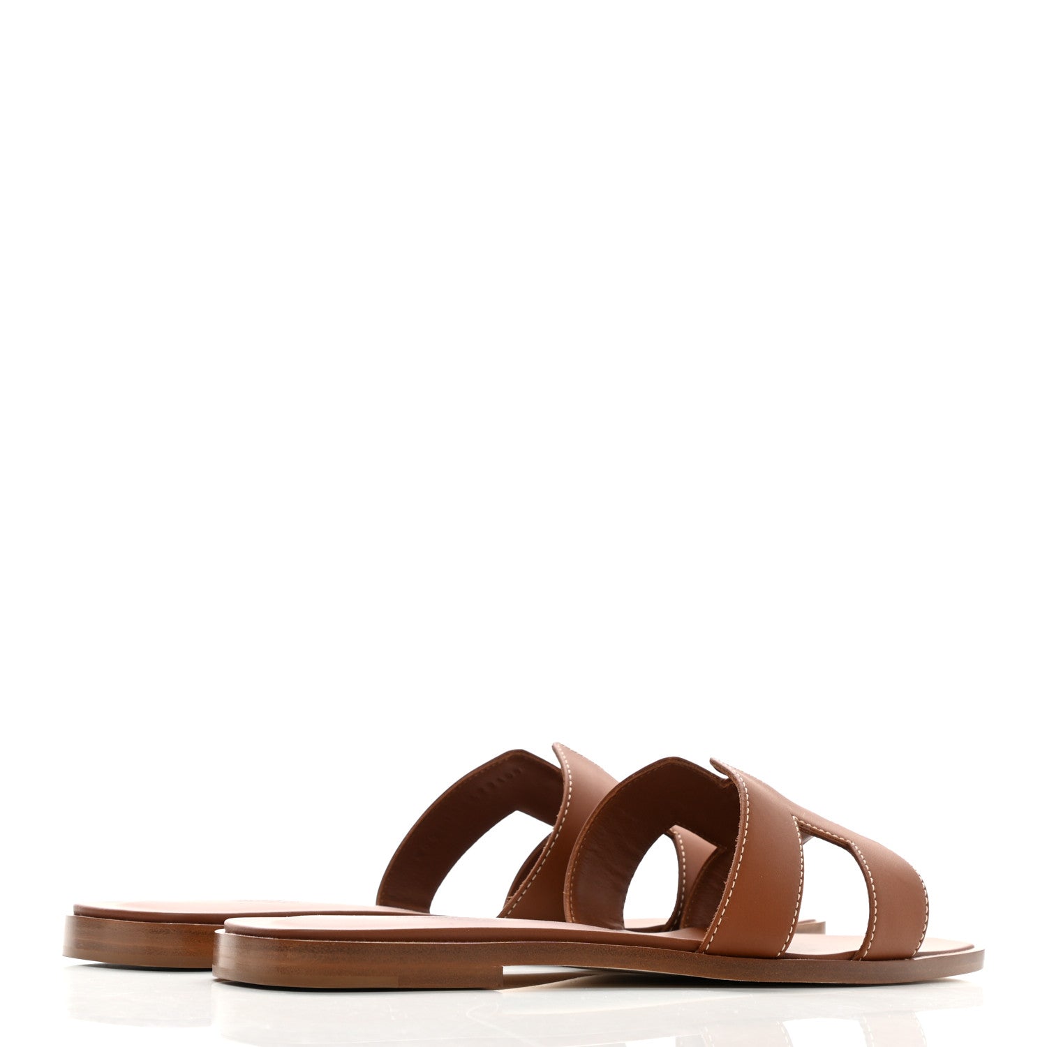 Hermes Box Calfskin Oran Sandals 39.5 Gold 4 of 12