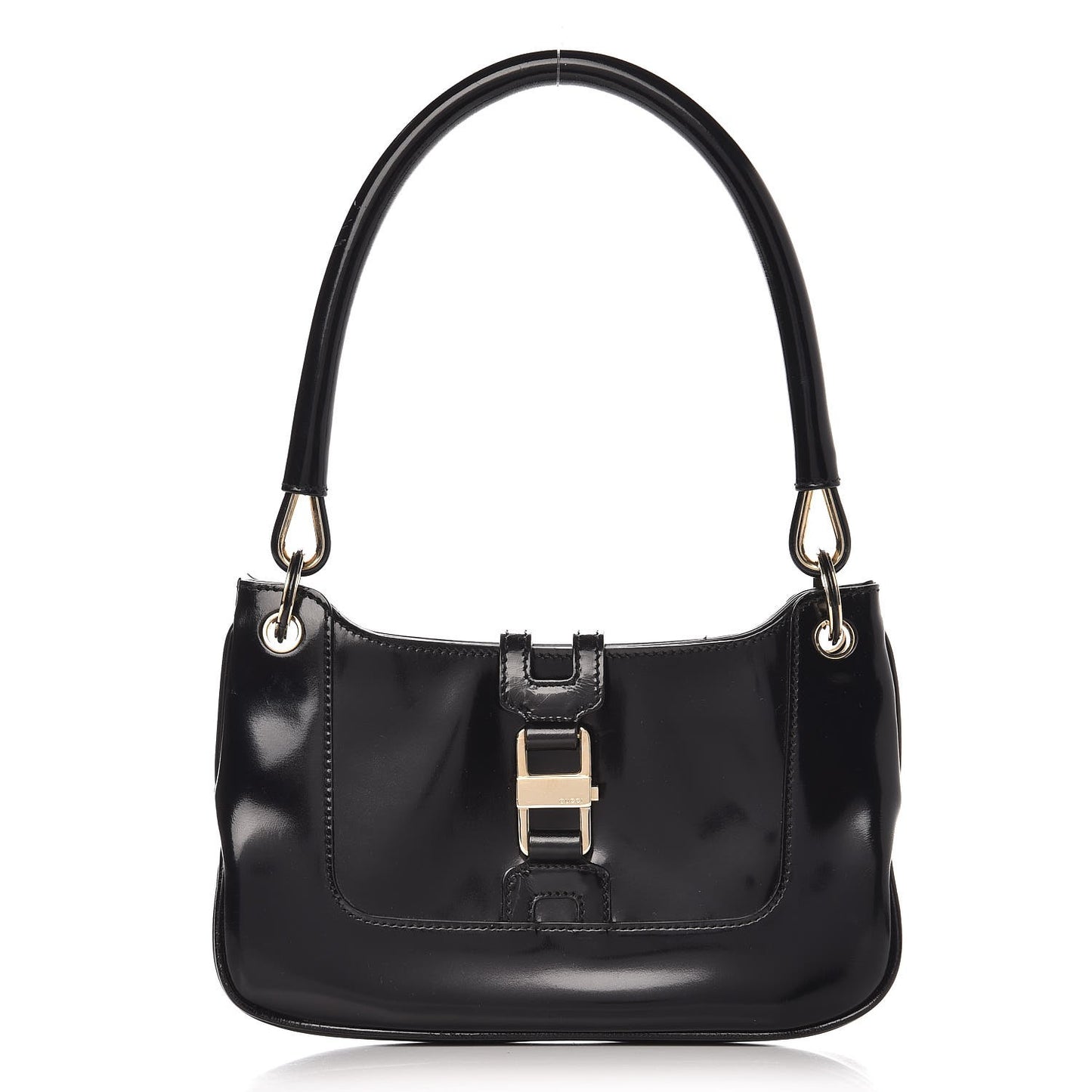Patent Calfskin Flap Bag Black