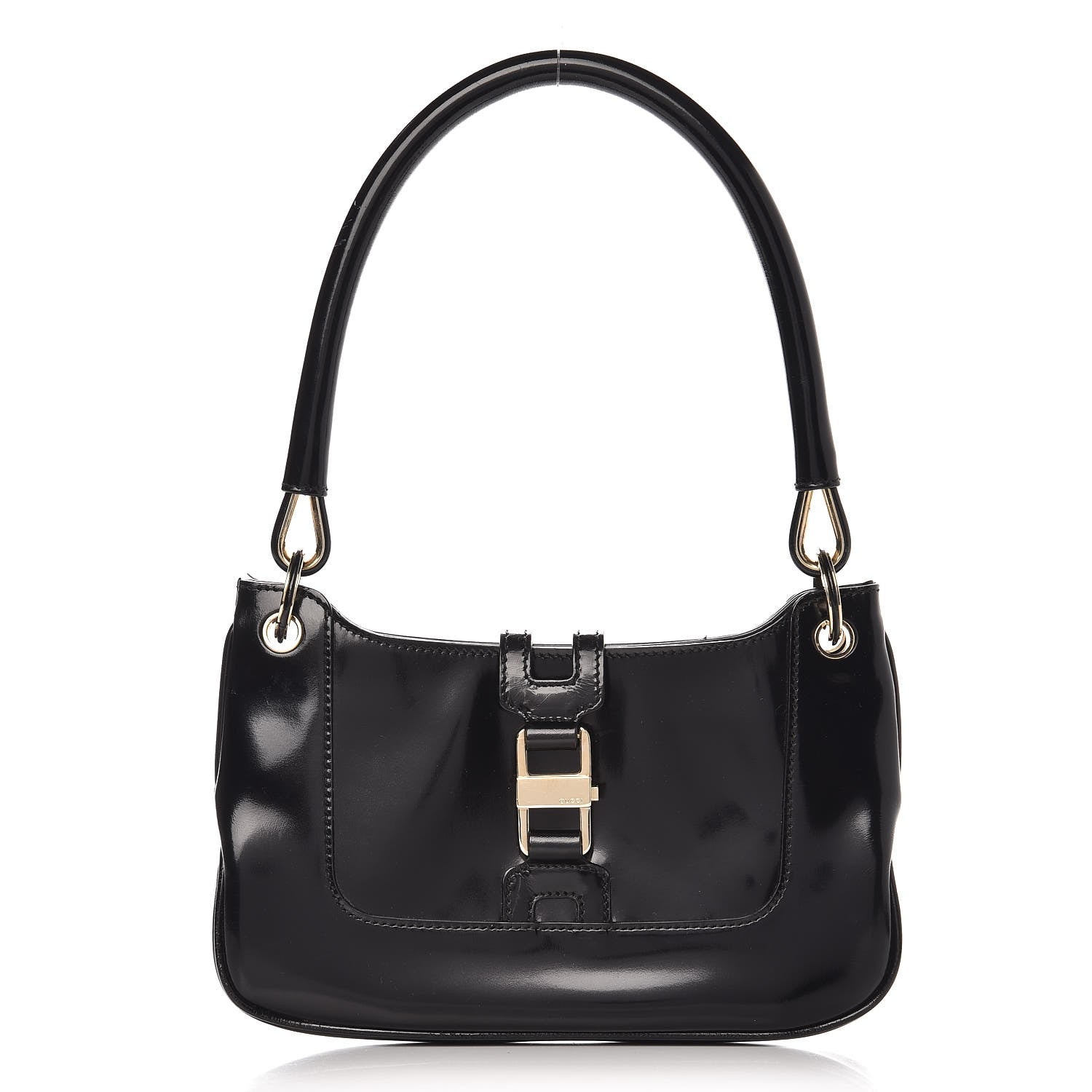Gucci Patent Calfskin Flap Bag Black 1 of 9