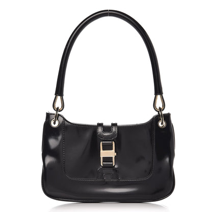 Gucci Patent Calfskin Flap Bag Black 1 of 9