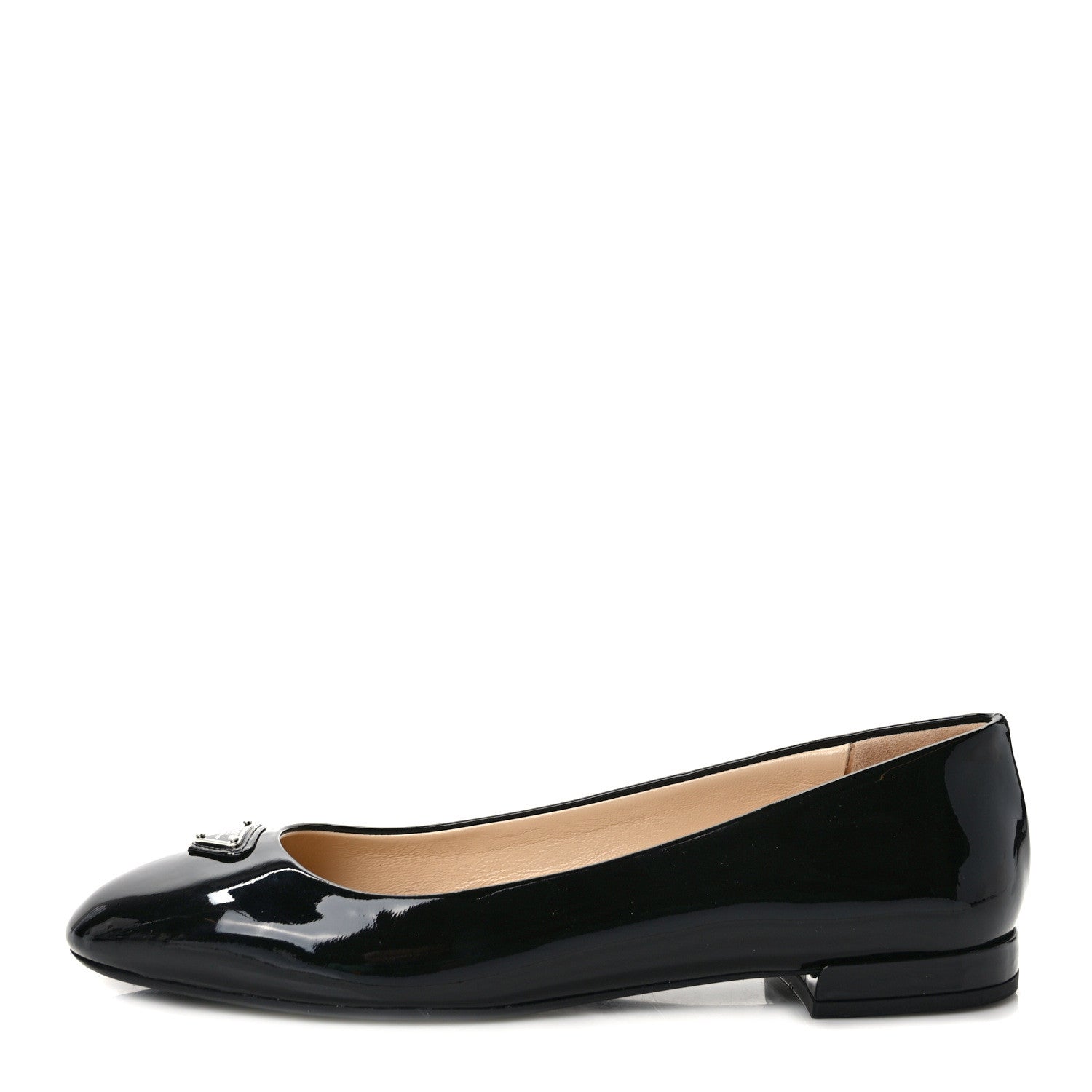 Prada Patent Triangle Ballerina Flats 39.5 Black 37 Black 1 of 9