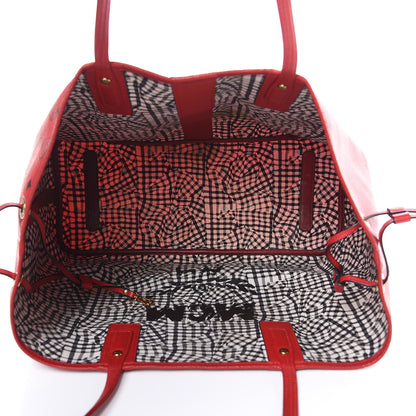 MCM Visetos Large Liz Reversible Shopper Tote Ruby Red 8 of 22