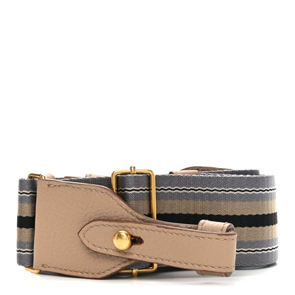 Prada Vitello Daino Striped Fabric Shoulder Strap Cammeo 1 of 3