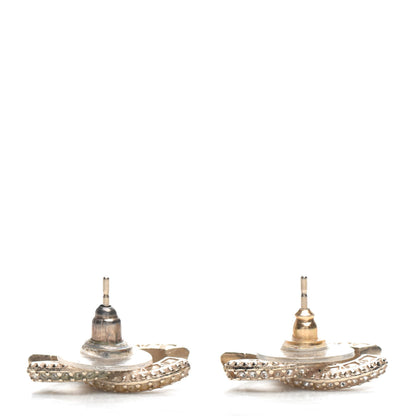 Chanel Crystal Timeless CC Earrings Light Gold 3 of 6