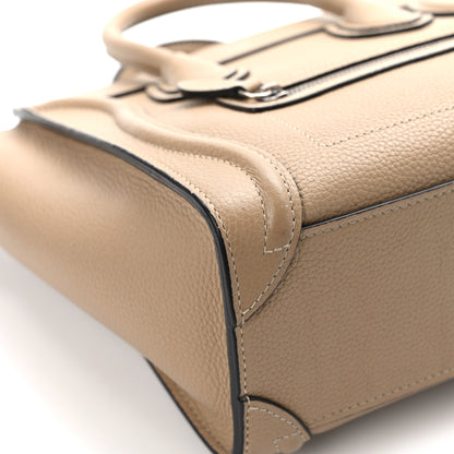 Celine Drummed Calfskin Nano Luggage Dune 11 of 13