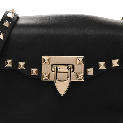 Valentino Garavani Vitello Small Rockstud Flap Saddle Bag Black 7 of 11