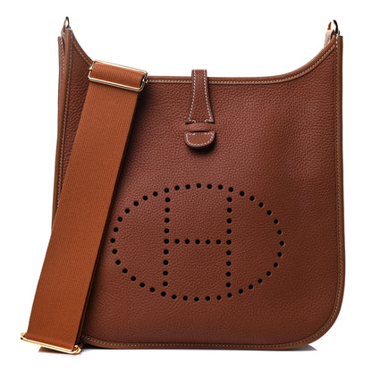 Hermes Taurillon Clemence Evelyne III PM Gold 2 of 8