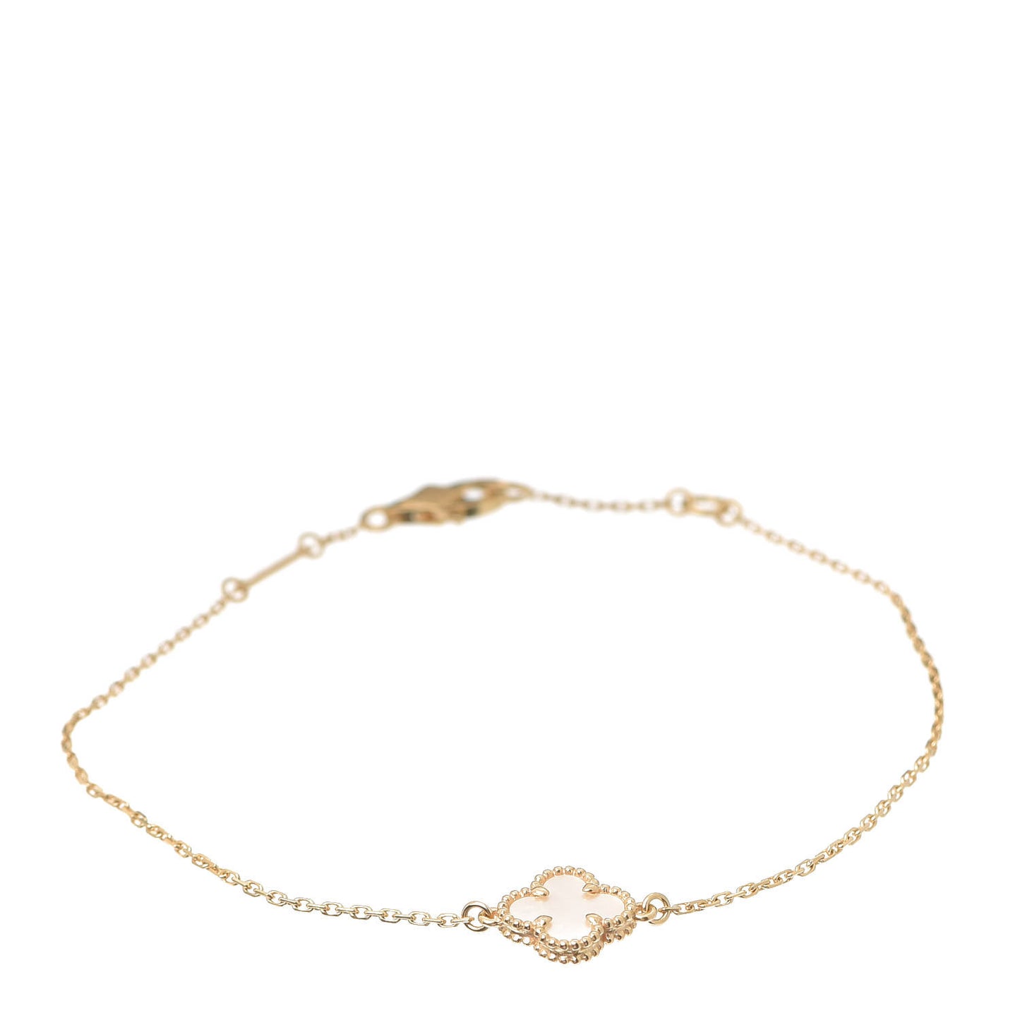 18K Yellow Gold Mother of Pearl Sweet Alhambra Bracelet