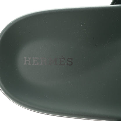Hermes Calfskin Womens Chypre Sandals 40 Bleu Citadin Vert Bouteille 8 of 10