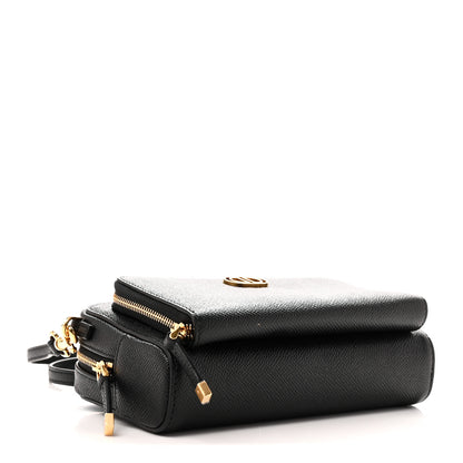Christian Dior Grained Calfskin Caro Double Pouch Black 4 of 10