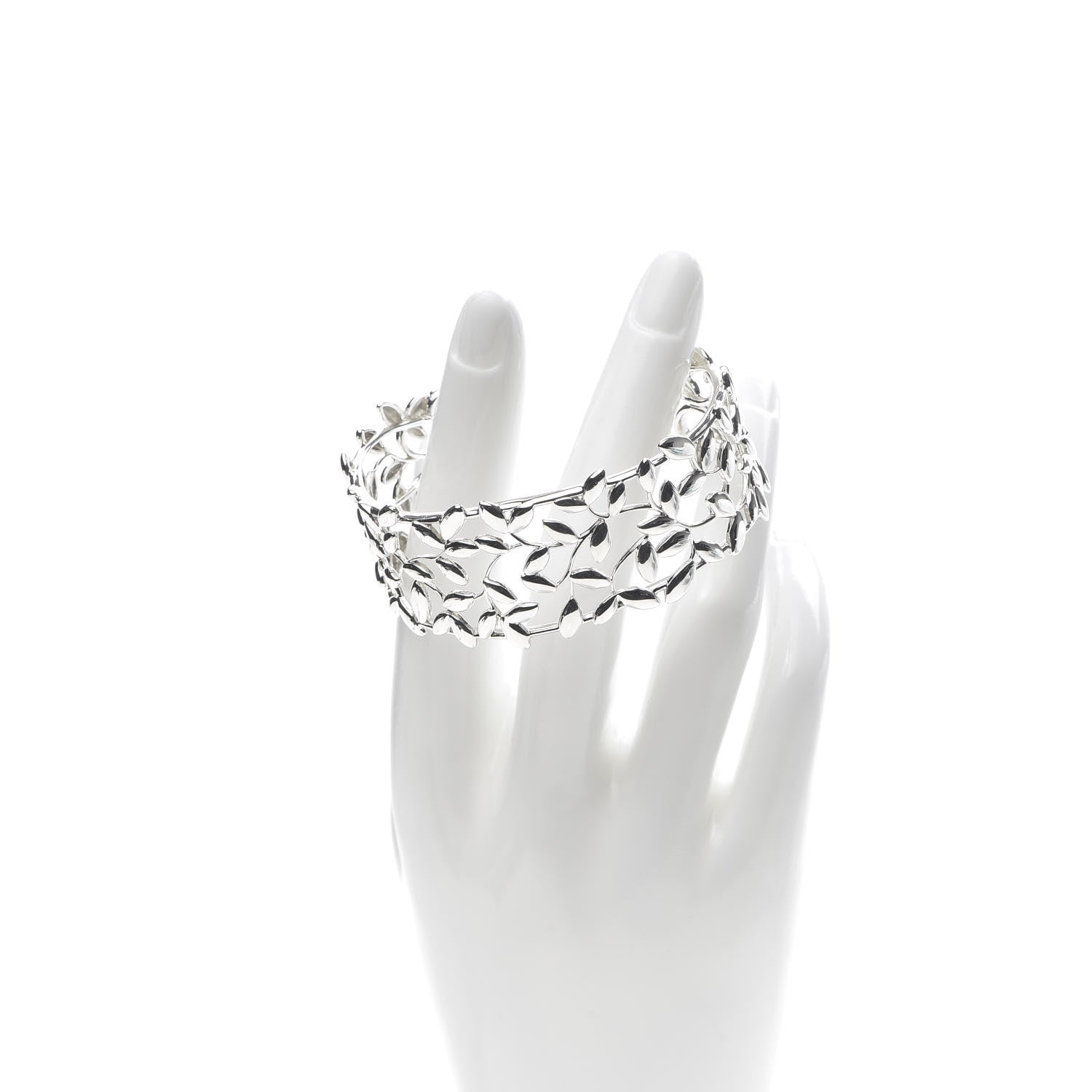 Tiffany Sterling Silver Paloma Picasso Olive Leaf Cuff Bracelet 2 of 5