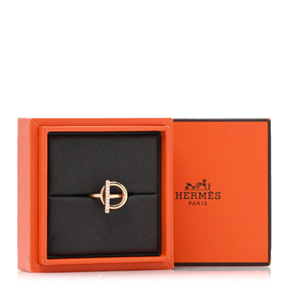 Hermes 18K Rose Gold Diamond PM Echappee Ring 51 5.75 5 of 5
