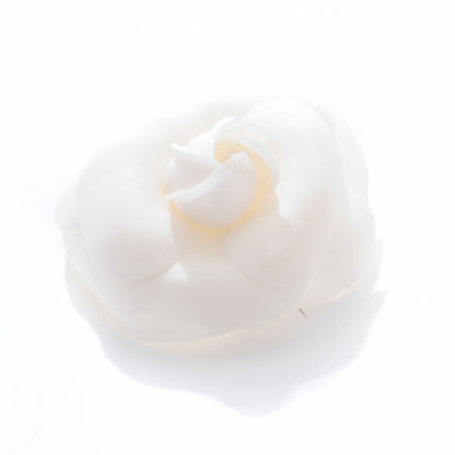 Chanel Satin Camellia Pin Brooch White 1 of 4