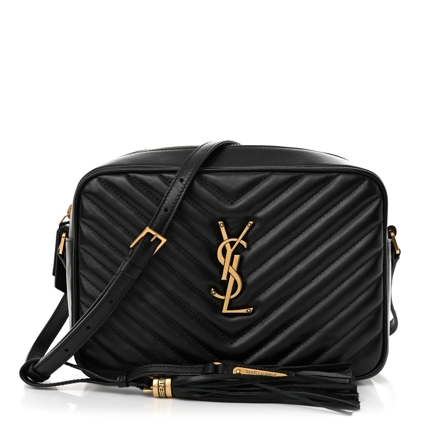 Calfskin Matelasse Monogram Lou Camera Bag Black