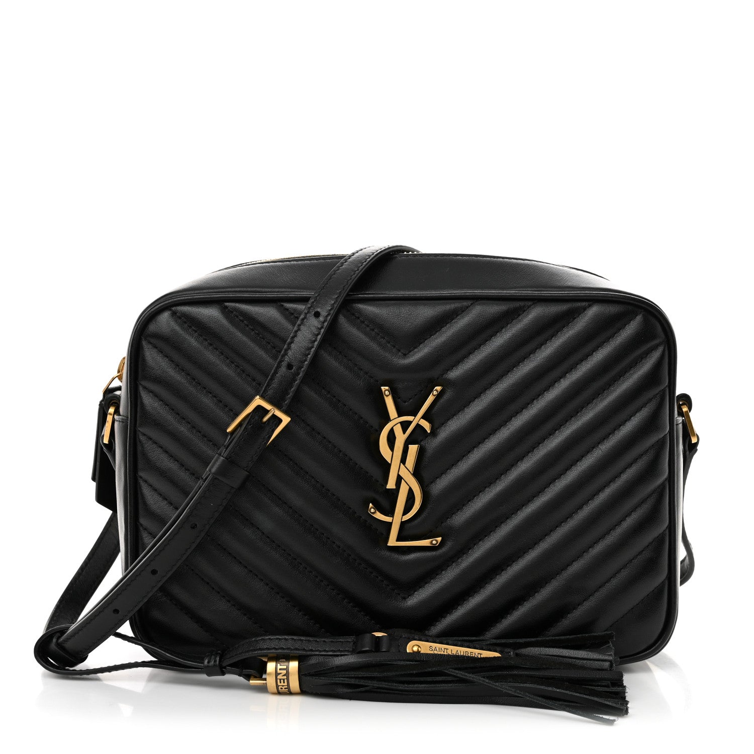Saint Laurent Calfskin Matelasse Monogram Lou Camera Bag Black 1 of 10