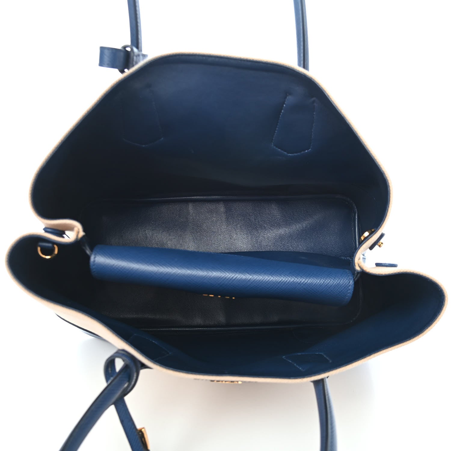 Prada Canapa Saffiano Large Double Bag Corda Bluette 5 of 9