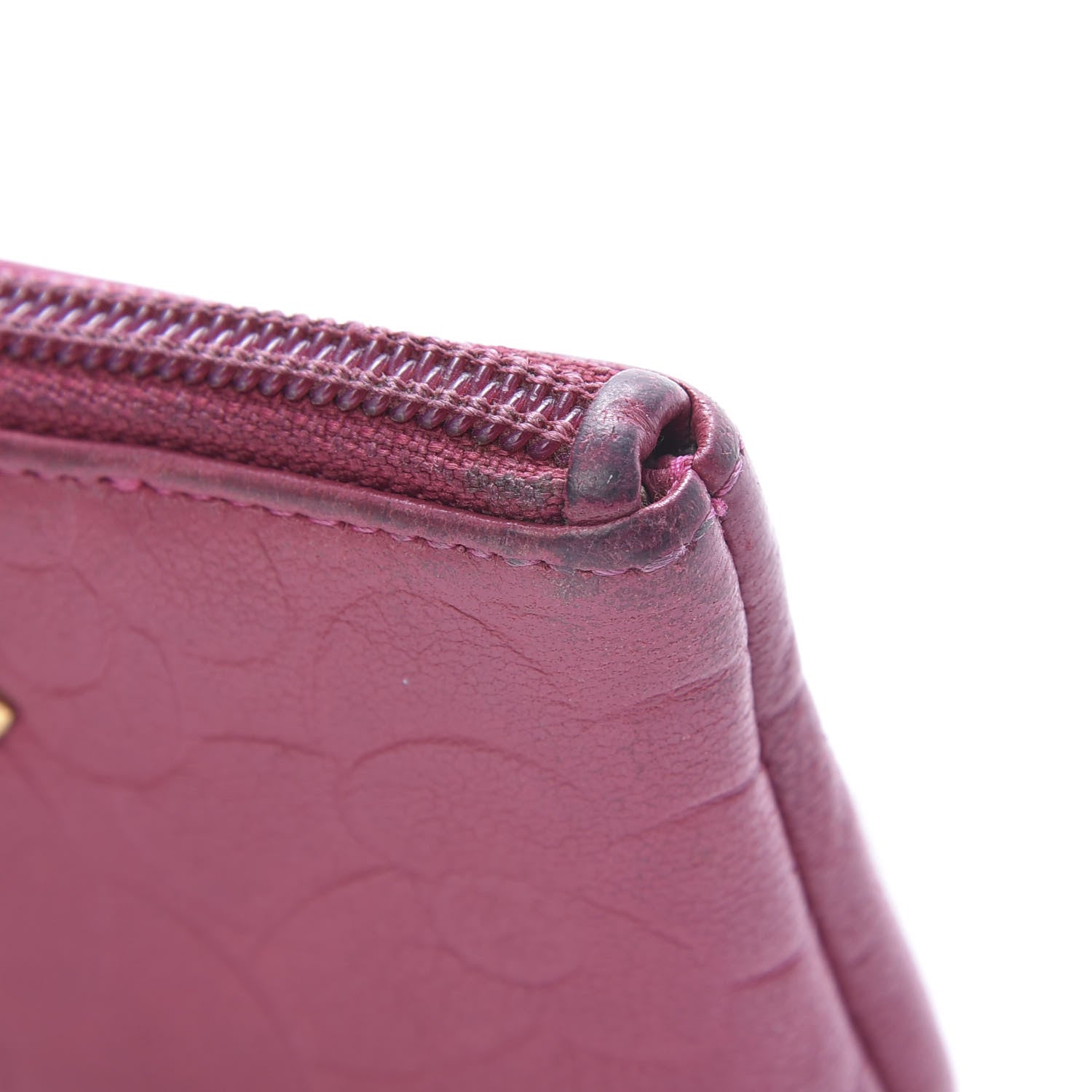 Chanel Lambskin Camellia Embossed Key Holder Case Fuchsia 9 of 16