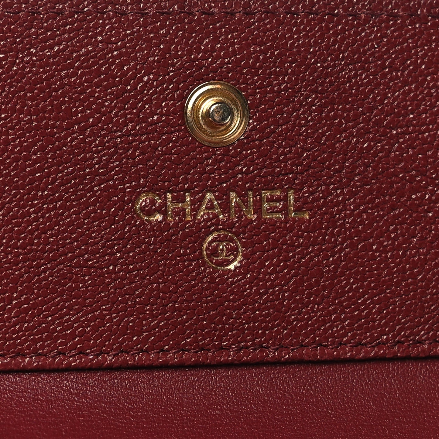 Caviar Quilted Compact Boy Wallet Burgundy