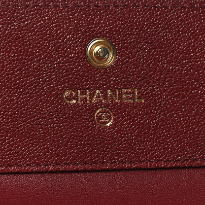 Chanel Caviar Quilted Compact Boy Wallet Burgundy 6 of 9