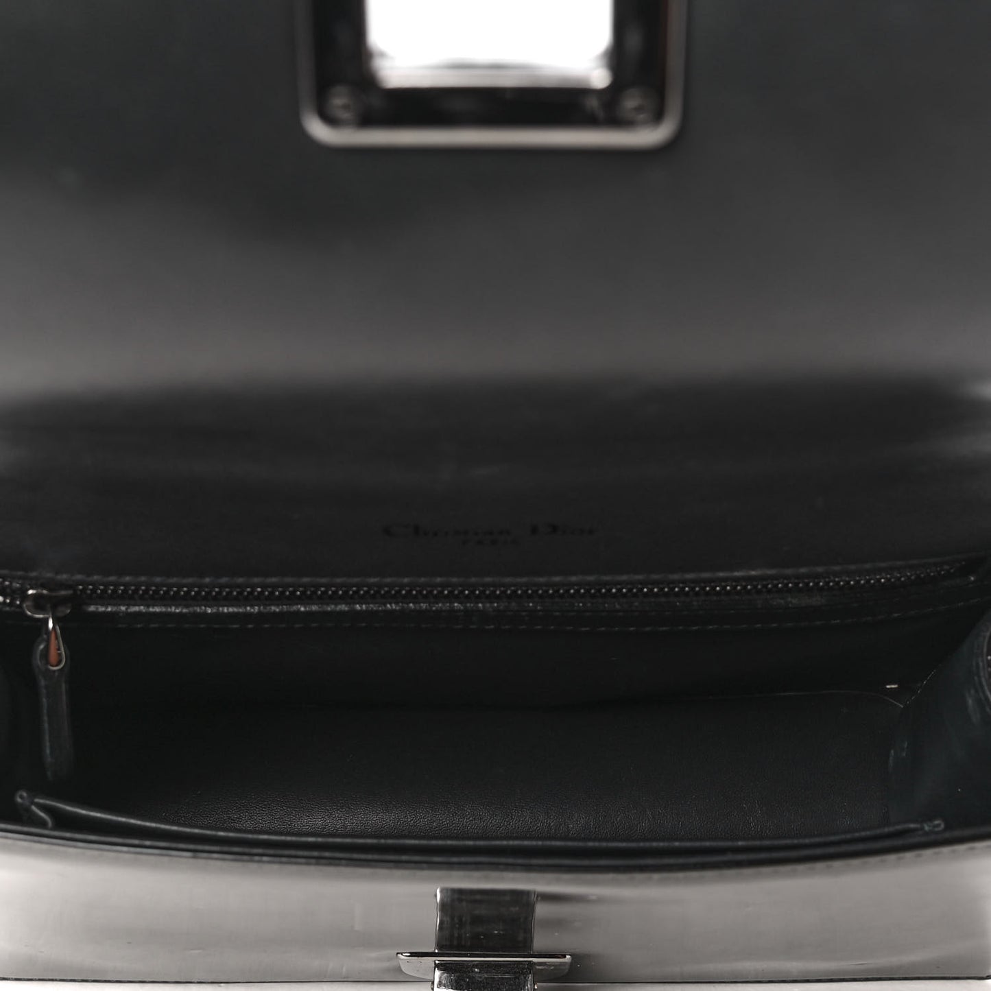 Metallic Patent Micro-Cannage Medium Diorama Flap Bag Graphite