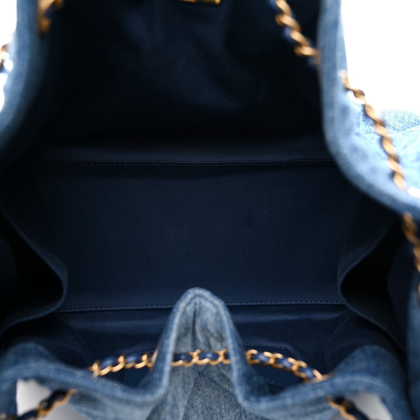 Washed Denim Quilted Small Chanel 25 Handbag Blue Blue