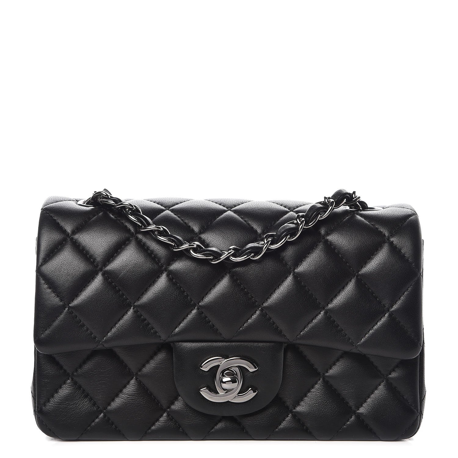 Chanel Lambskin Quilted Mini Rectangular Flap Black 1 of 7