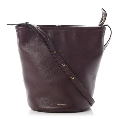 Mansur Gavriel Pebbled Calfskin Zip Bucket Bag Eggplant 1 of 8