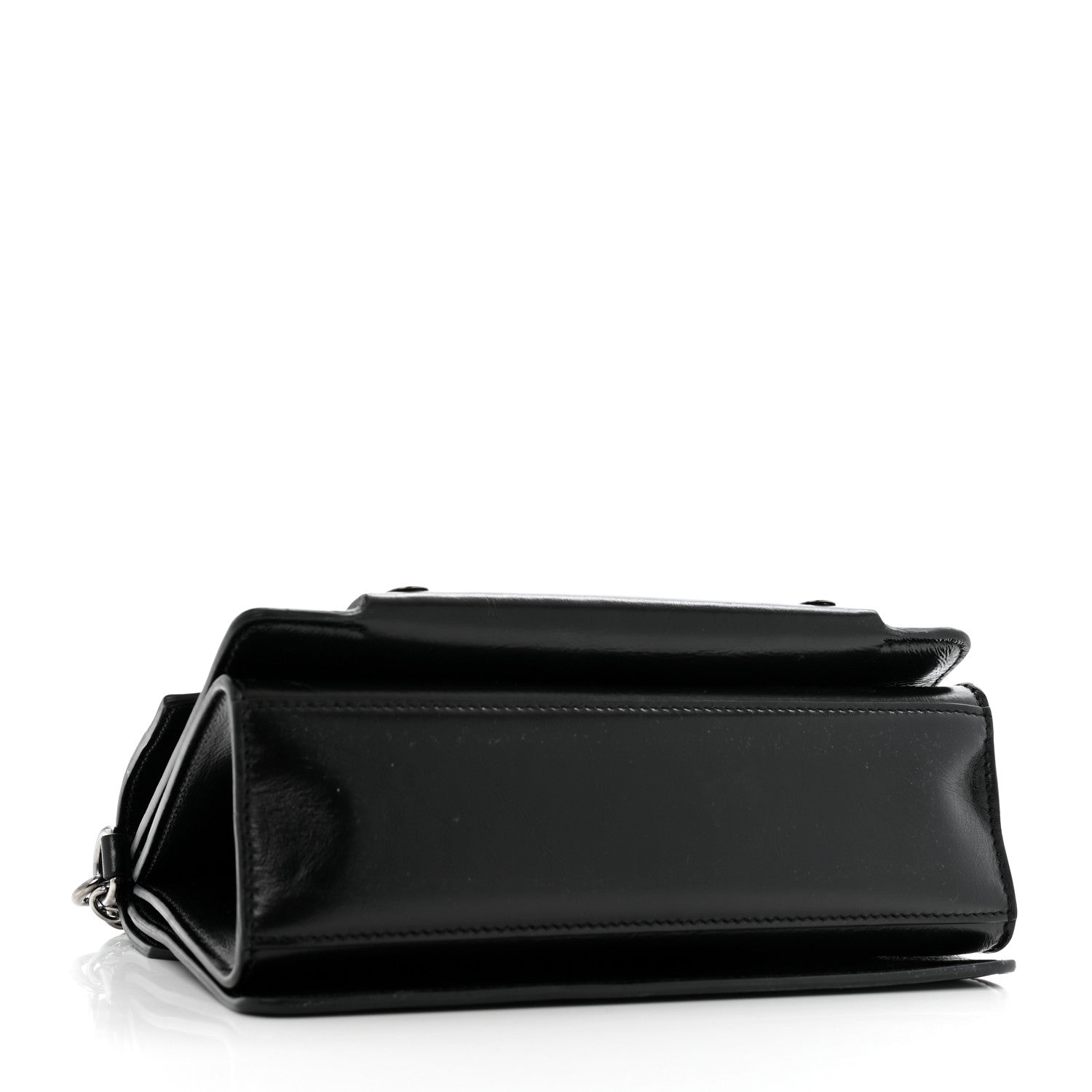 Givenchy Studded Crinkled Patent Goatskin Small GV3 Shoulder Bag Black 4 of 15