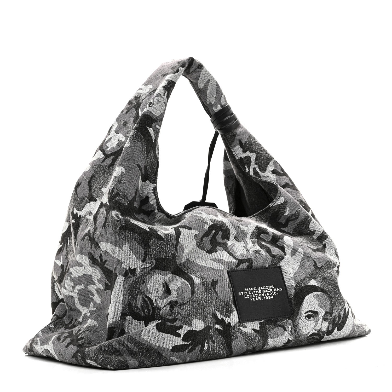 Marc Jacobs Denim Camo XL The Sack Bag Grey 4 of 10