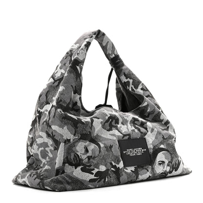 Marc Jacobs Denim Camo XL The Sack Bag Grey 4 of 10